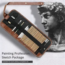 29pcs Sketch Pencil Set Kids Professional Sketching Drawing Kit Wood Pencil Pencil Bags For Painter School Students Art Supplies 2018 new arrival 48pcs pencil sketch pencil set brush pen knife drawing pencil for students school painting stationary tool