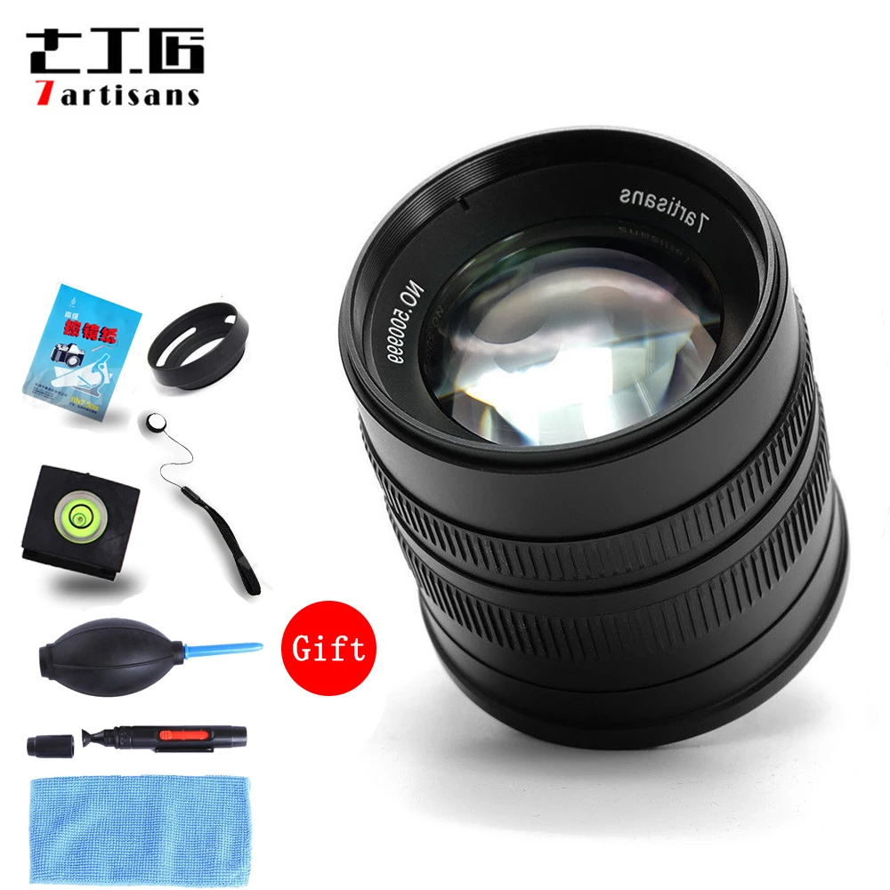

7artisans 55mm F1.4 Large Aperture Manual Focus Lens for Canon EOS-M Mount/Sony E Mount A6500 A9 A7 II/Fuji X-T2/M4/3 GH5 Camera