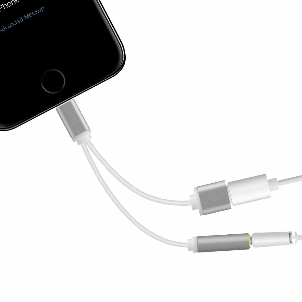 2 in 1 8pin to 3.5mm Audio Adapter USB Charger Cable for iPhone 7