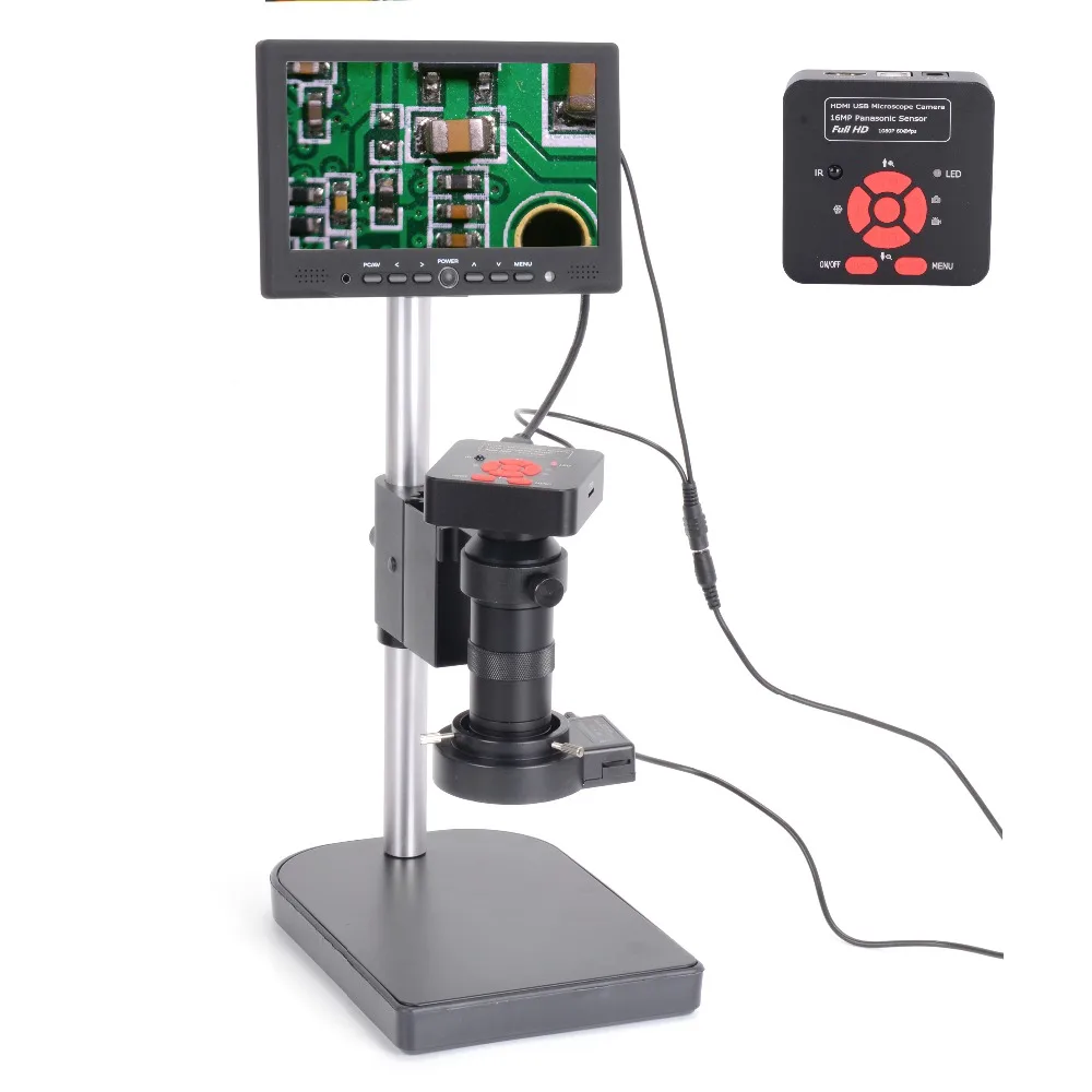 16MP 1080P 60FPS HDMI USB Microscoop Camera Elektronische Industrie 100X Zoom C-mount Lens 7 \LCD Monitor voor PCB Reparatie Solderen 16MP 1080P 60FPS HDMI USB Microscoop Camera Elektronische Industrie 100X Zoom C-mount Lens 7 \LCD Monitor voor PCB Reparatie Solderen