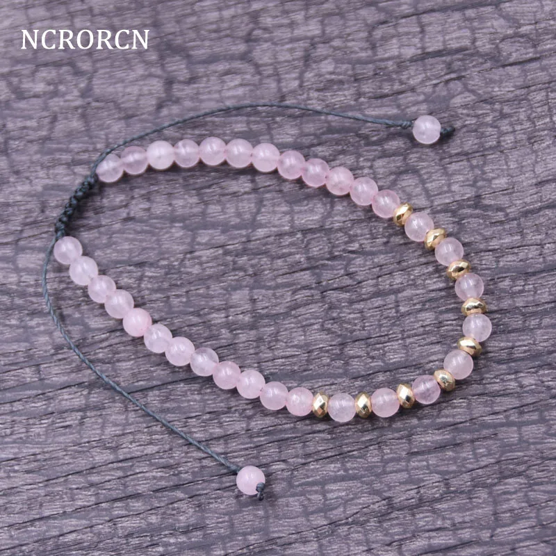 

Bohemian style 4mm natural stone Beads Friendship Braided Rope Bracelets for Women Charms Weave Rope Chain Bracelet Jewelry New