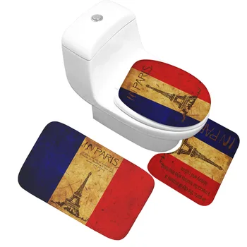 

Honlaker 3 Pieces/set Bath Mat European Retro Bathroom Decoration Thick Flannel Absorbent Non-slip Bathroom Toilet Mat