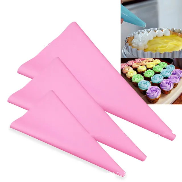 Buy 3pcs Silicone Reusable Icing Piping Bag Pastry Bag