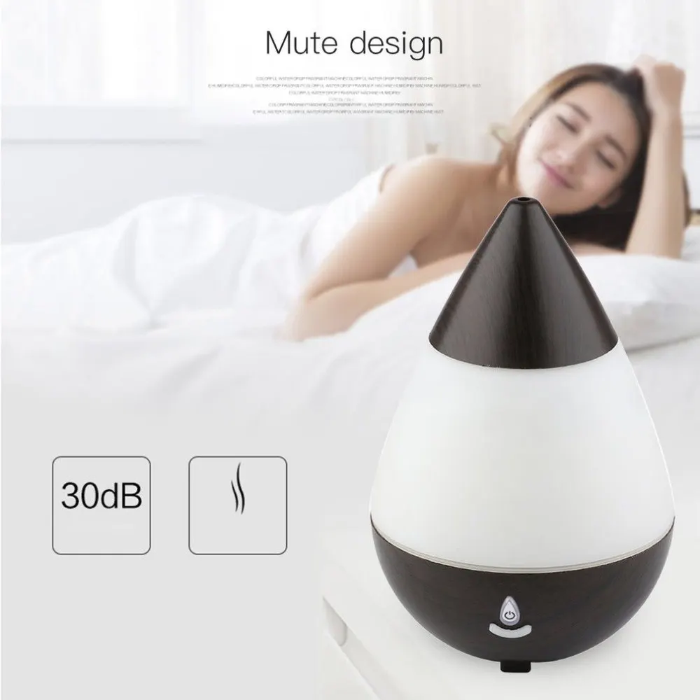 

Waterdrop Shape USB Charge Ultrasonic Air Purifier Aroma Diffuser Mist Humidifier Bluetooth Speaker 16 Color LED Night Light