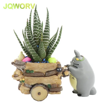 

JQWORV Modern Cartoon Succulent Planter Pot Resin Creative Crafts Cute Totoro Flower Pot Home Decorations Vase macetas pots