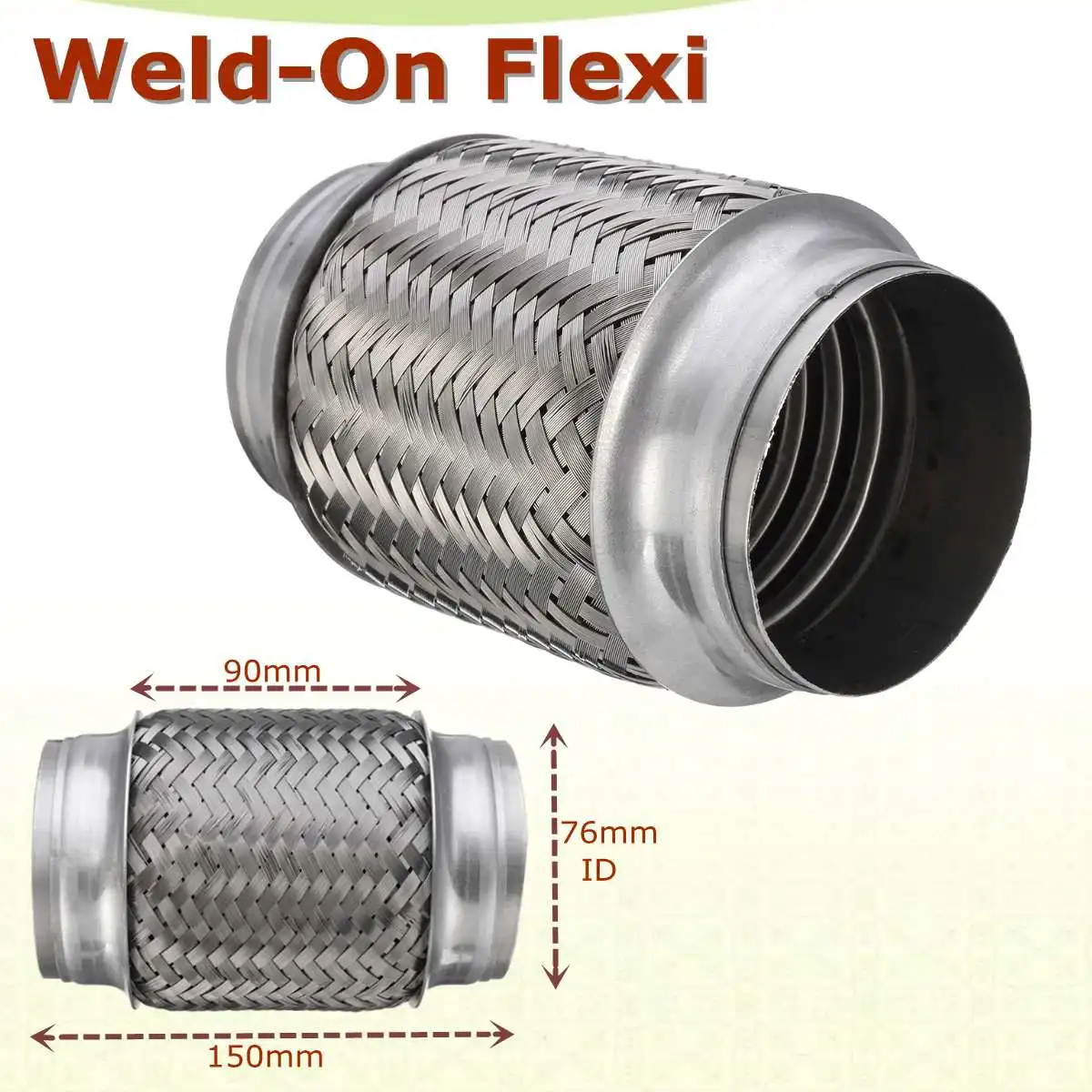 Weld On 3" x 6" Stainless Exhaust Flex Tube Joint Flexi Repair Flexi