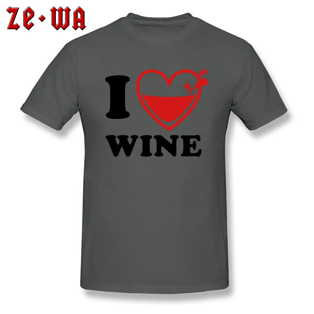 Family I Love Wine Geek Top T-shirts Round Neck Pure Cotton Male Tops Shirt Short Sleeve Lovers Day Geek Tee-Shirt I Love Wine carbon