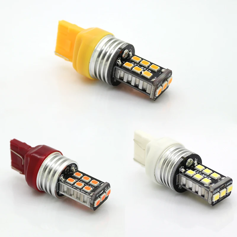 T20 W21W 7440 7443 светодиодный светильник лампа 15 Вт 15-2835 SMD для автомобиля сигнальный светильник s Тормозная лампа Янтарный/лампа сигнал поворота