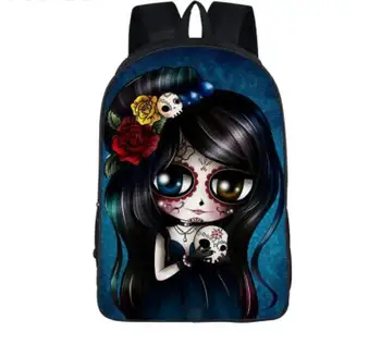 

Cartoon Gothic Girl Backpack For Teenagers Girls School Bags Rock Punk Animal Backpack Children School Backpacks Kids Gift Bag