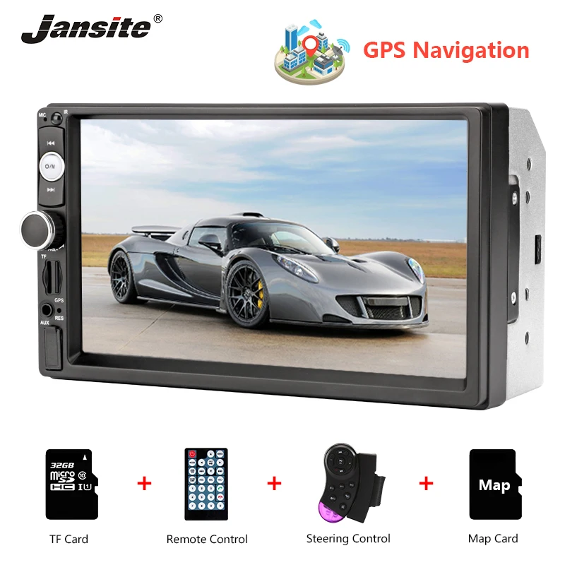 

Jansite 7" GPS MP5 Car Radio Touch Screen player with Steering wheel controls Stereo radio Auto multimedia players reverse image