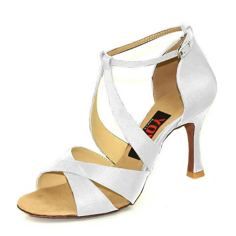 YOVE стиль w1611-29 танцевальная обувь Бачата/Сальса крытый и открытый Женская танцевальная обувь - Цвет: Белый