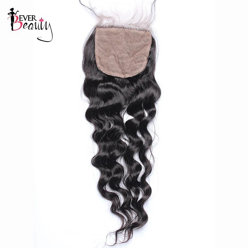 4x4 Silk Base Closure Brazilian Loose Wave 100% Human Hair With Baby Hidden Ever Beauty Remy | Шиньоны и парики