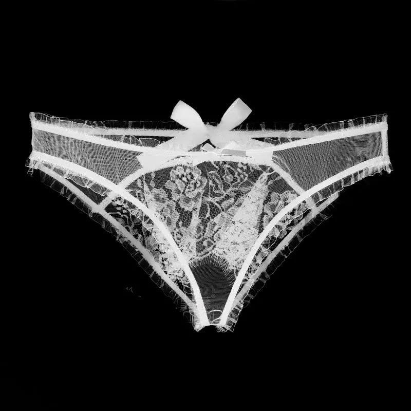 M L Plus Size Sexy Lingerie Lace Transparent Erotic Panties Women's Sexy Underwear Crotchless Panties Open Crotch Sex Thongs