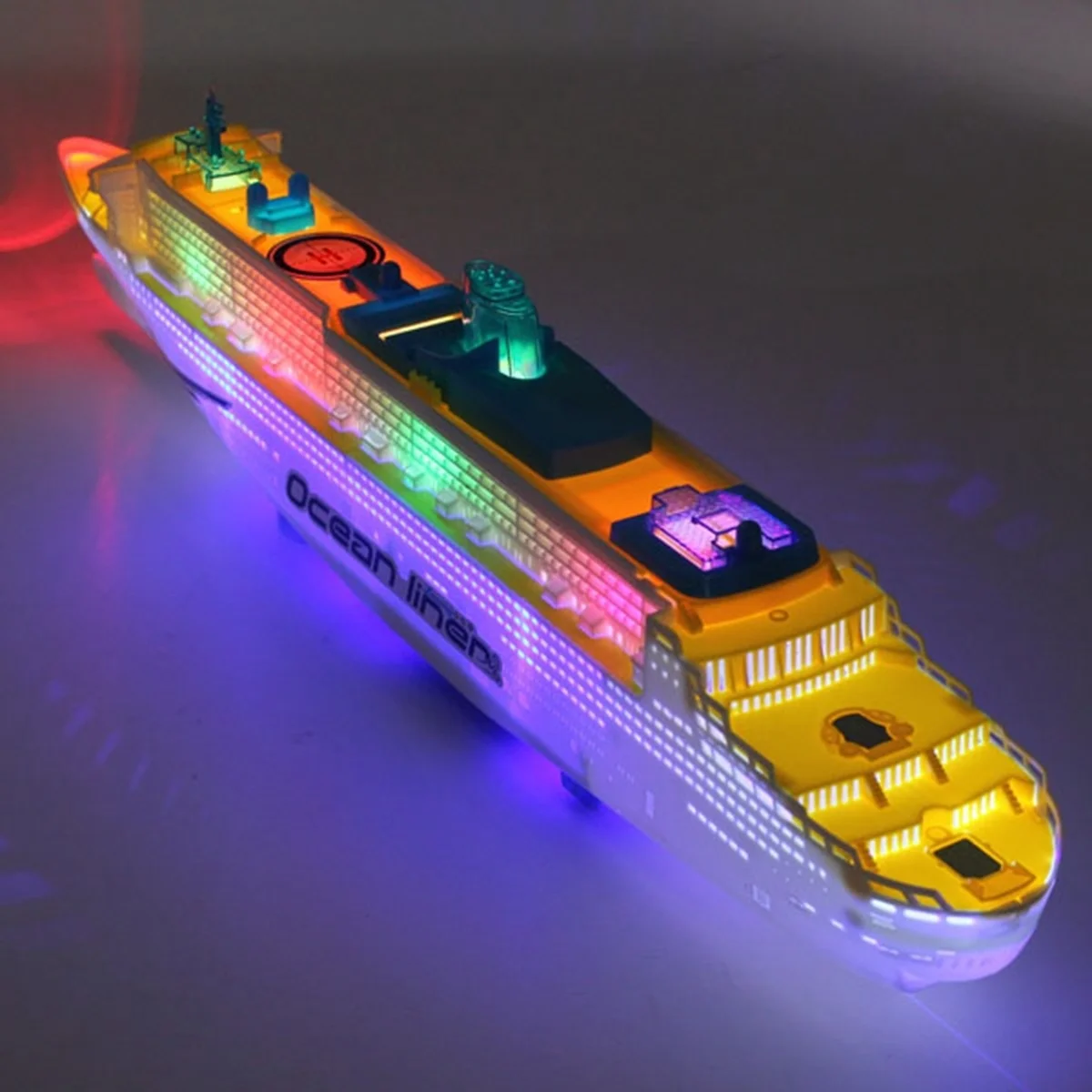 Light Music Ocean Liner Ship Model Flashing Sound Electric Cruises for Children Kids Boat Toys Gift Automatic Steering  YJS Drop