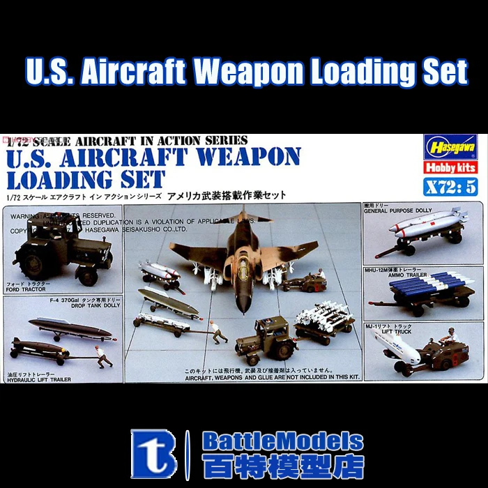 Hasegawa Weapon Loading Set 1/72 - Flugzeug Waffen Zubehör Erdtöne