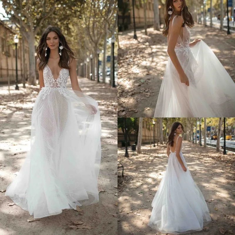 backless a line wedding dress