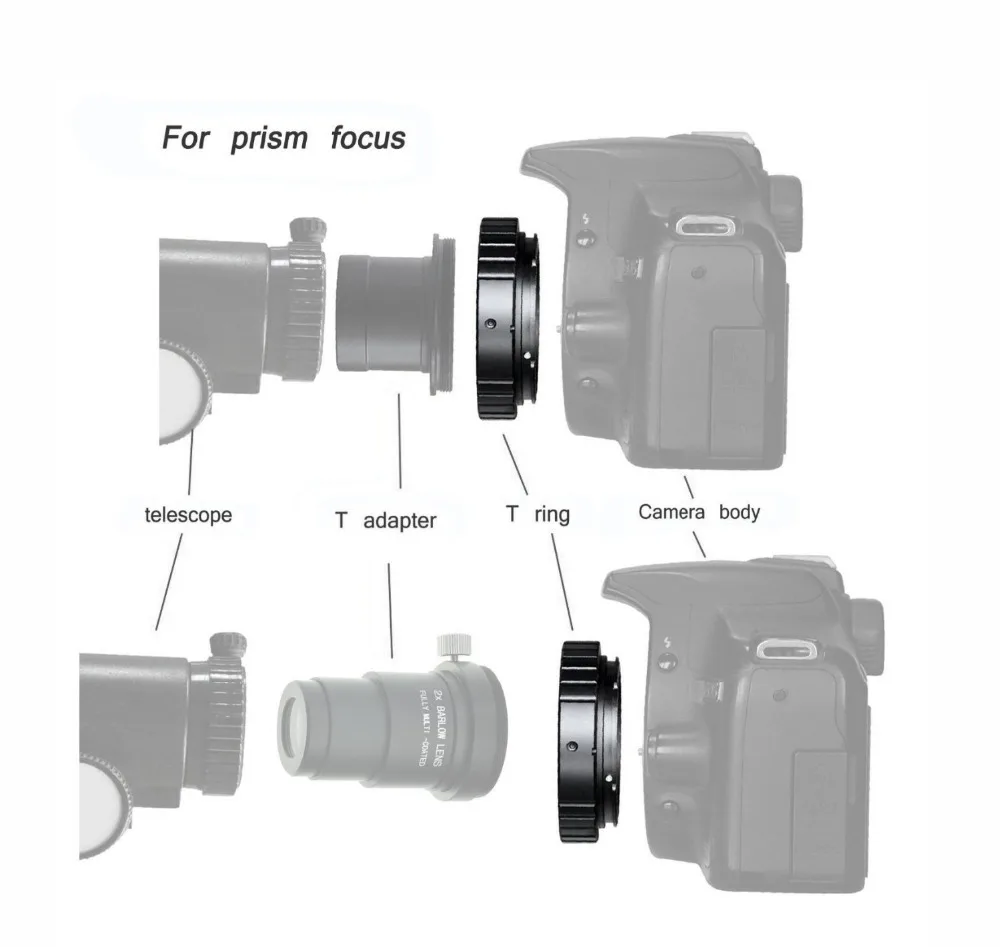 T2-EOS Т-образная оправа телескопического объектива кольцевой адаптер для объектива для цифровой однообъективной зеркальной камеры Canon EOS 5D 7D 600D 550D 500D T5i T4i T3i T2i T1i