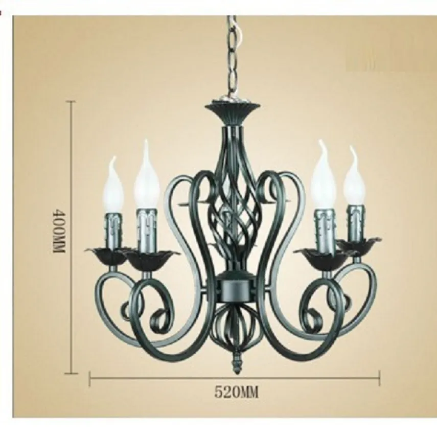 Современная подвесная люстра из кованого железа, винтажная люстра, потолочные свечи, светильники для освещения, железное черное/Белое домашнее освещение
