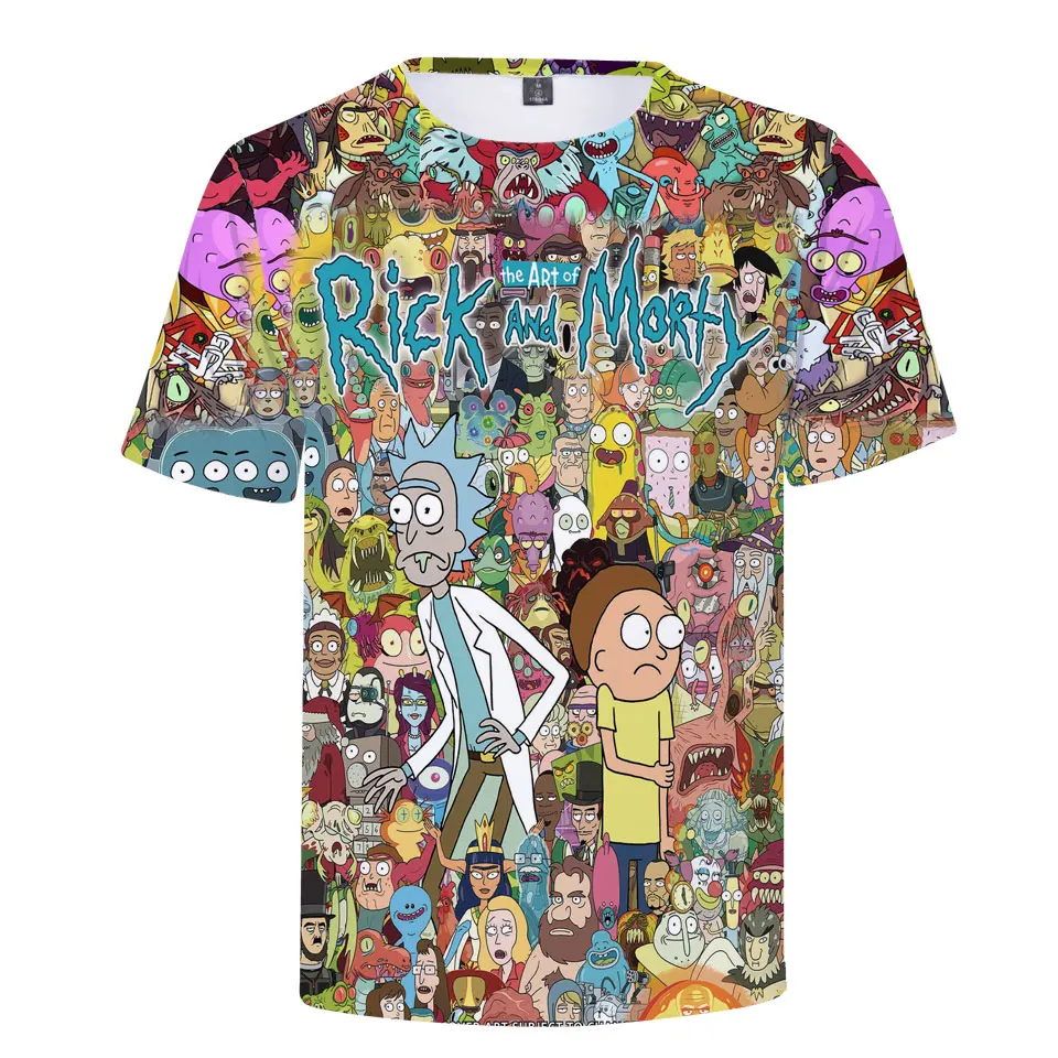 Rick and Mort's 3D Graphic T Shirt Men's T Shirt Rick and Morty Pocket