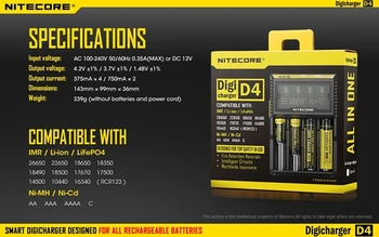 100% Original Nitecore D4 Digicharger LCD Intelligent Circuitry Global Insurance li-ion 18650 14500 16340 26650 Charger Battery 100% Original Nitecore D4 Digicharger LCD Intelligent Circuitry Global Insurance li-ion 18650 14500 16340 26650 Charger Battery