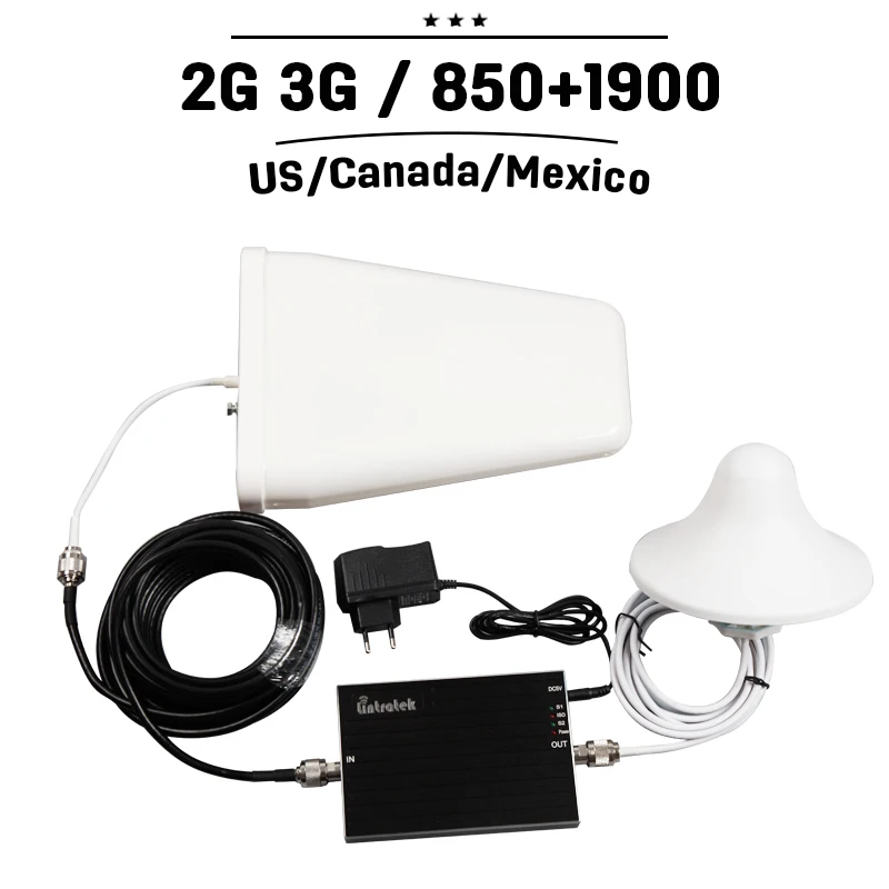 T mobile AT&T Bell Rogers CDMA GSM 850 PCS 1900 65dB Gain Cell Phone Signal Booster Amplifier