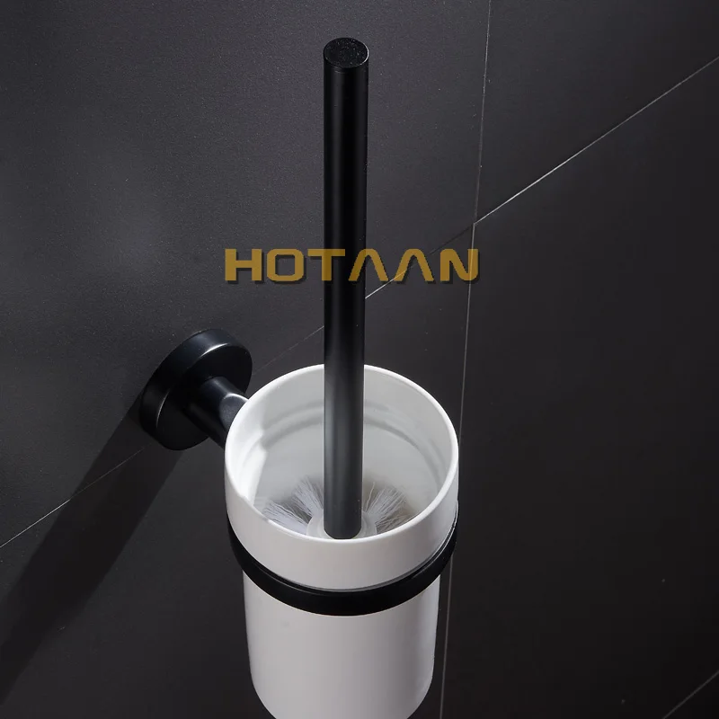 Free Shipping Brand New Toilet Brush Holder,Matte Black Finish Stainless Steel,Square Bathroom Accessories YT-10912-H