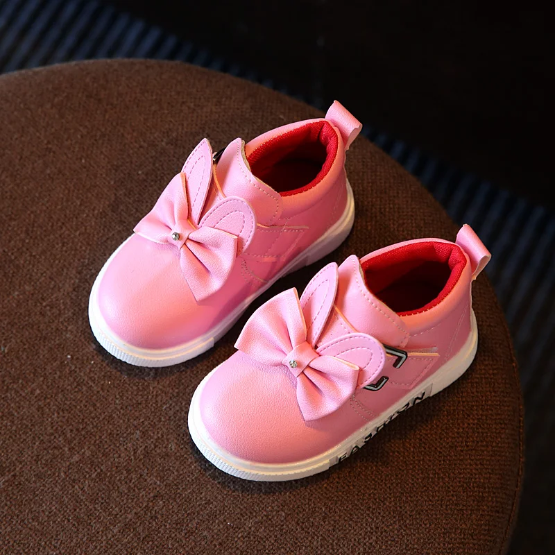 Princess Girls Boots Children Shoes New Autumn Winter Bow Leather Slip