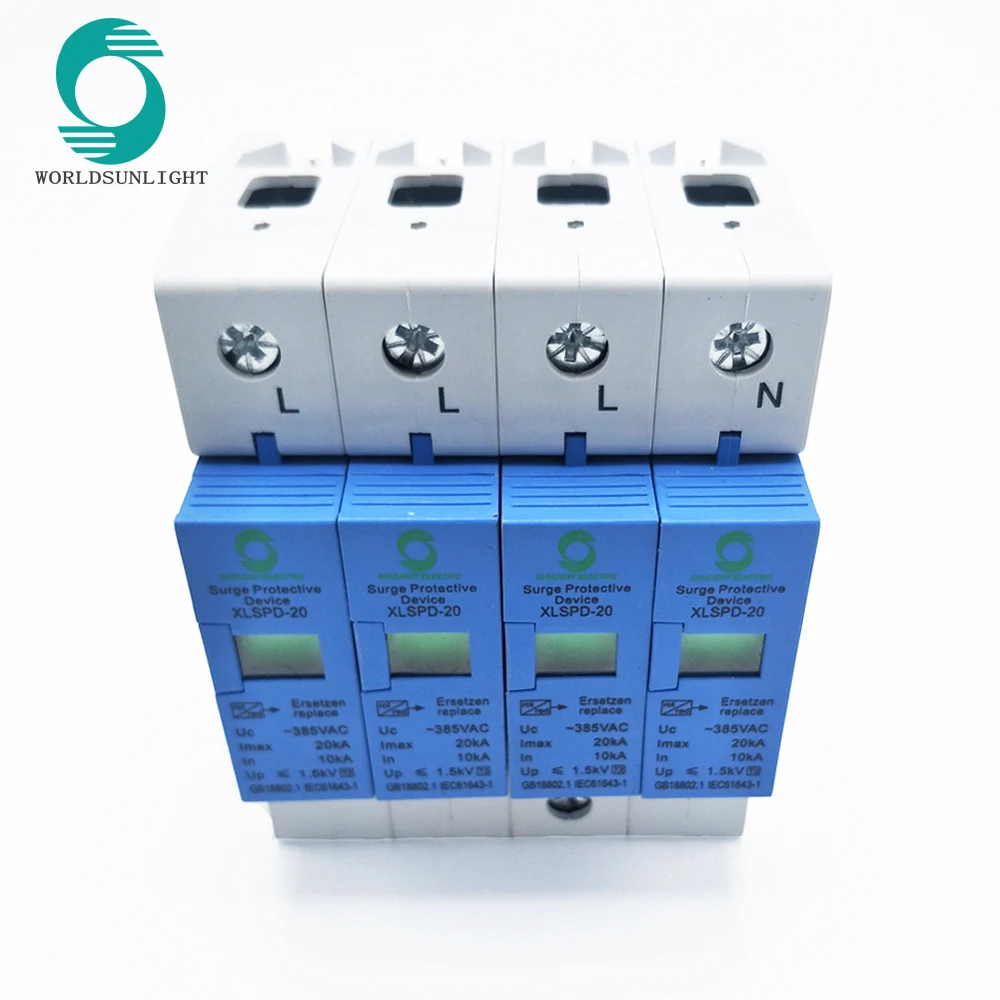 

XLSPD-20 China 10kA-20KA 4P 385vac House Surge Protector Protection Protective Low-Voltage Arrester Device