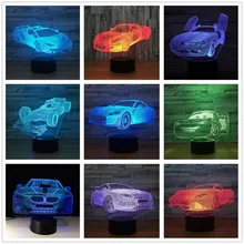 Ваш гоночный автомобиль 3D 7 цветов лампа визуальный светодиодный ночной Светильник s для детей сенсорный Usb Настольный светильник Lampara Lampe 3d светодиодный светильник Formula 1 спортивный автомобиль