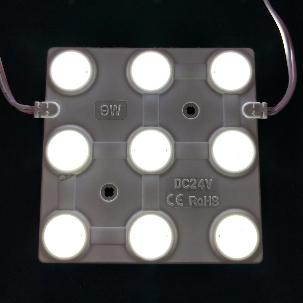 Светодиодный модуль с объективом 1 шт. DC24V 9 Вт 2835 SMD белый 13000K для надписей 108*108