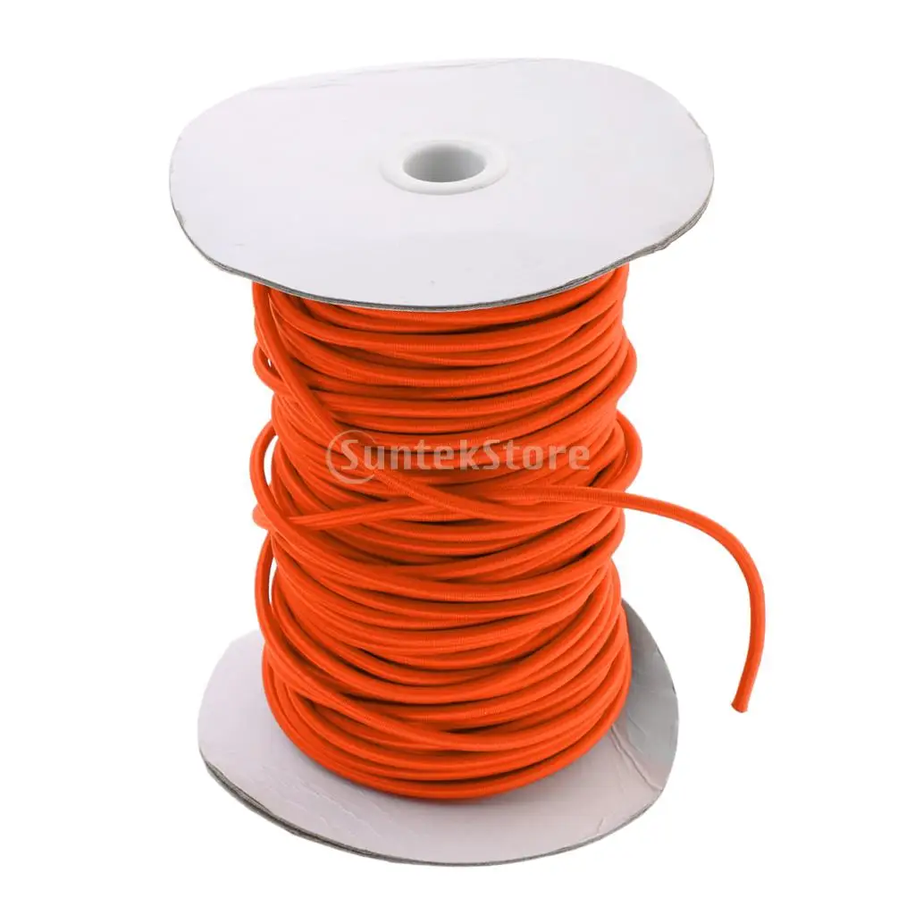 Black/Orange 4mm Marine Bungee Rope Shock Cord Car Truck Roof Racks Trailers Boats Kayaks Tie Down 0.5 2 20 30 50 75m