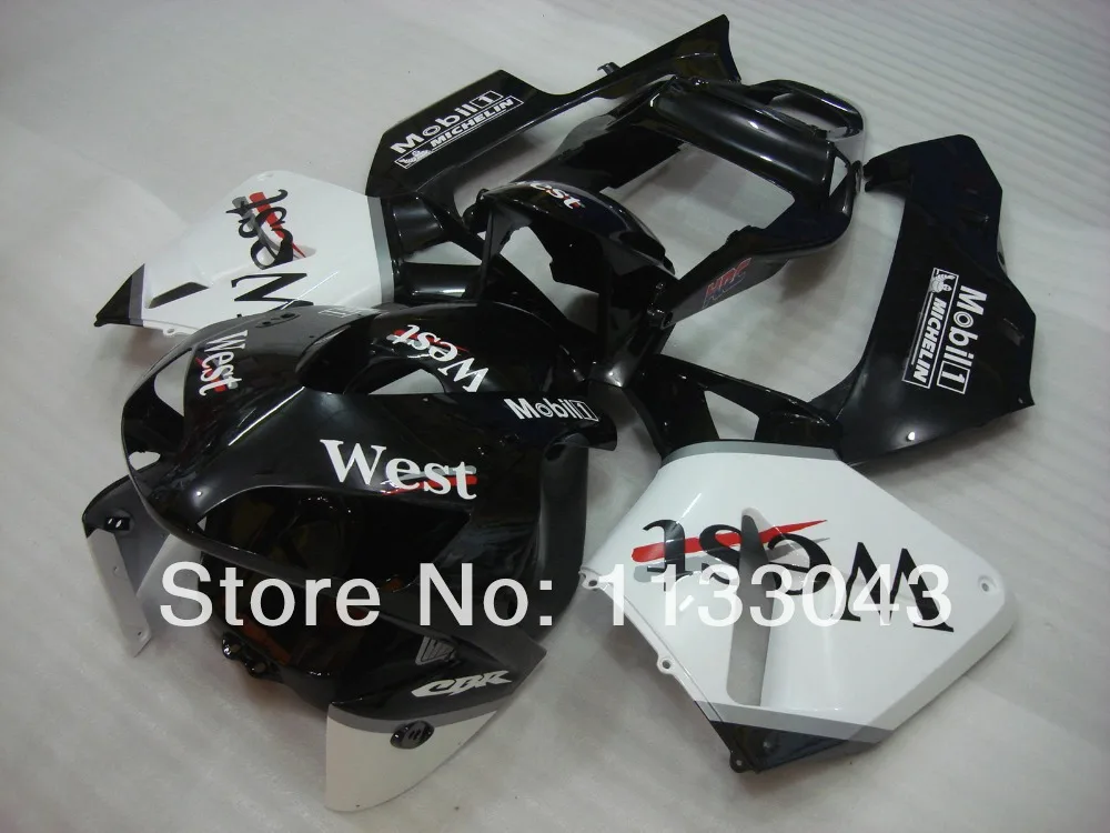

OEM Quality Injection WEST fairings for HONDA CBR600RR 03 04 F5 CBR 600 RR 2003 2004 Hi-quality white black fairing kit #A6TS11