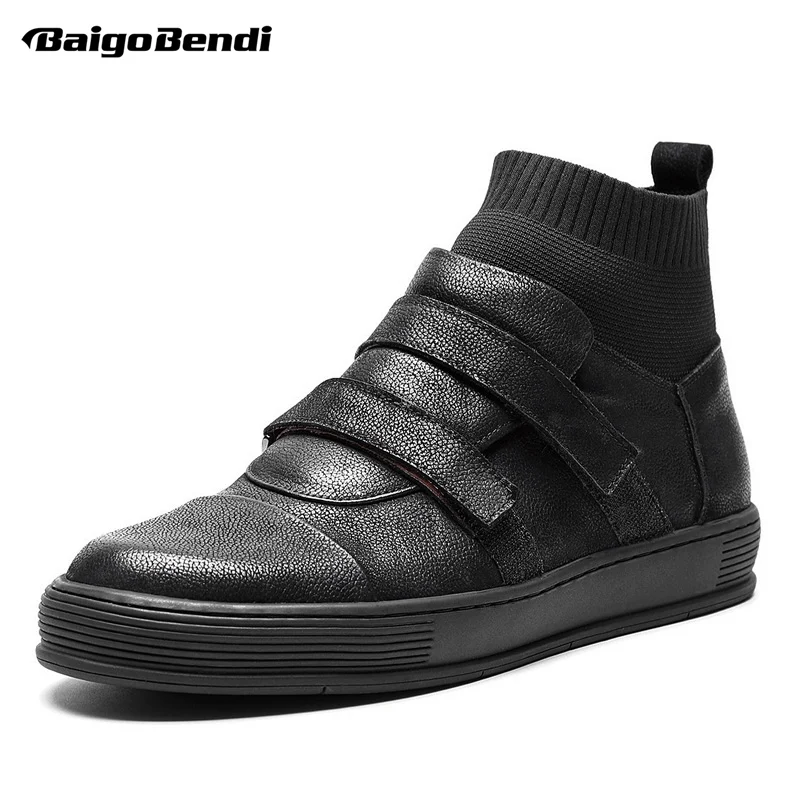 New Arrival Men Winter Boots Genuine Leather Hook Loop Ankle Boots Man ...