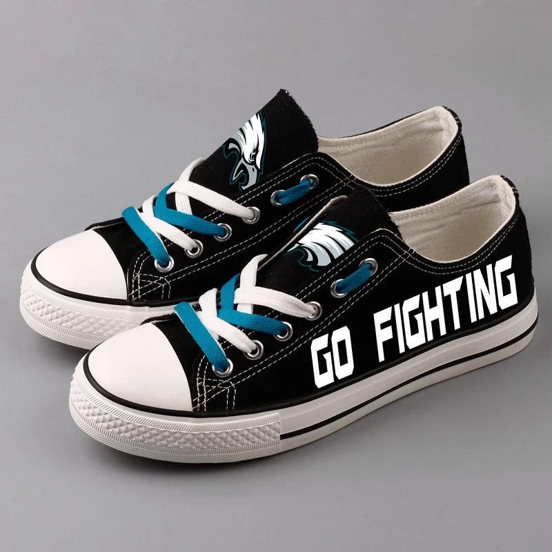 

Fighting Eagle Print Canvas Shoes Low Top Women Casual Shoes America Philadelphia State Couples Glow Effect Tenis Espadrilles