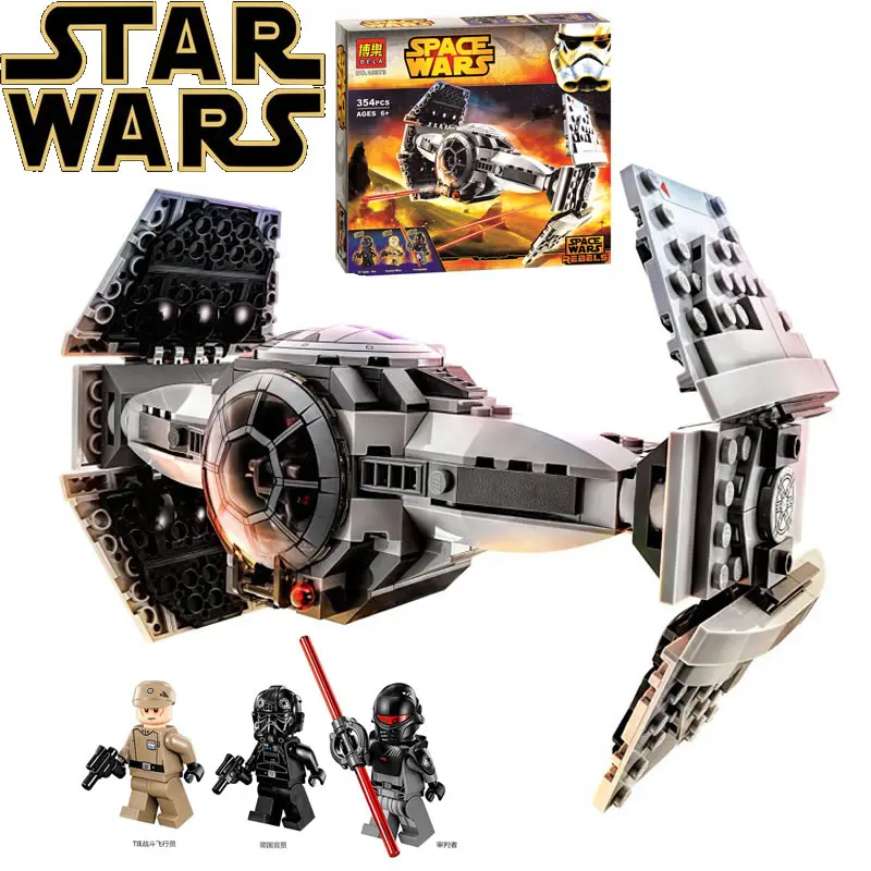 

Star wars BELA 10373 model building kits compatible with lego city The Force Awakens TIE Advanced Prototype fighter blocks toys