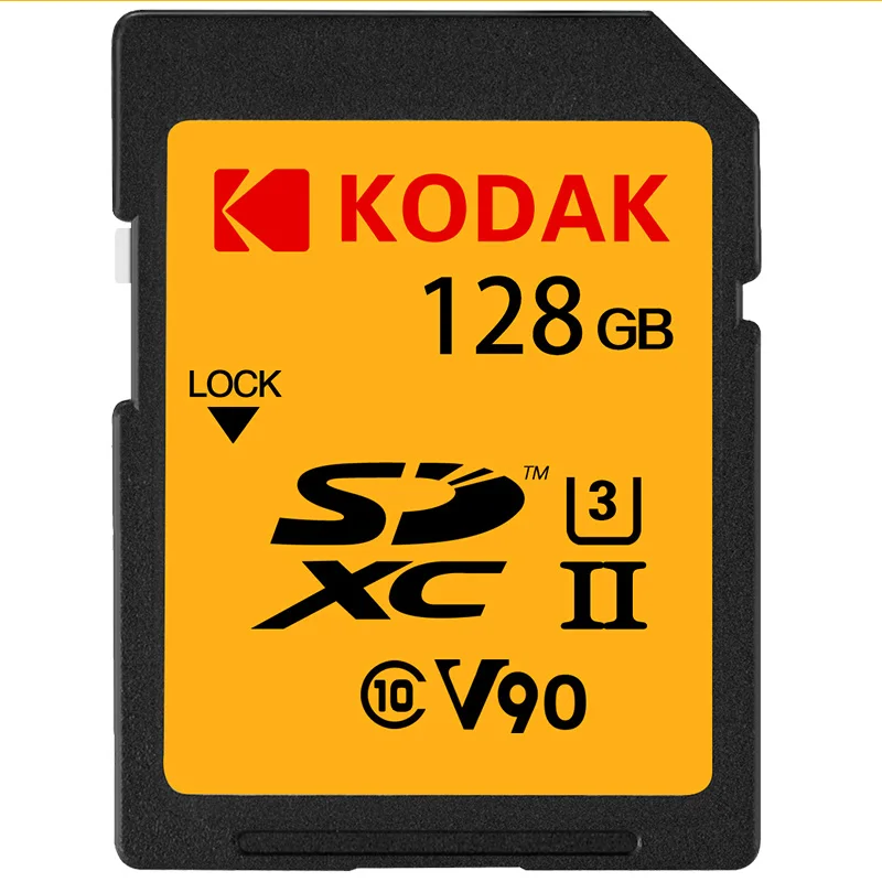 KODAK V90 высокое Скорость слот для карт памяти 128 Гб 64 Гб UHS-II SD карта памяти SDXC карты памяти 280 МБ/с. для зеркальной однообъективной камеры/HD камера карты памяти sd - Емкость: V90 128GB