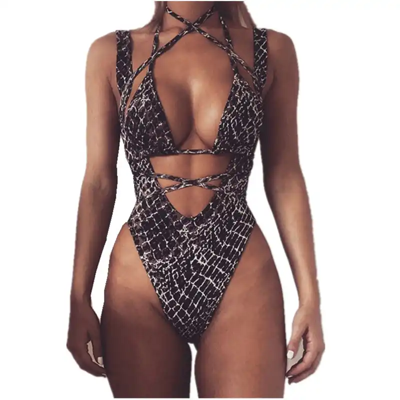 leopard print monokini
