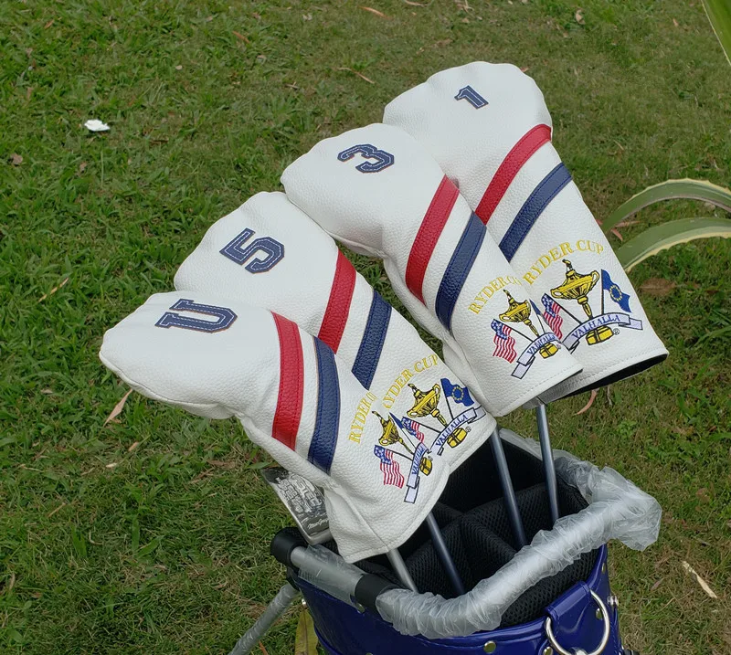 

PU Leather Golf Complete Sets Headcovers Driver Fairway Woods Hybrid Irons 4-9PAS High Quality Golf Covers Unisex Free Shipping