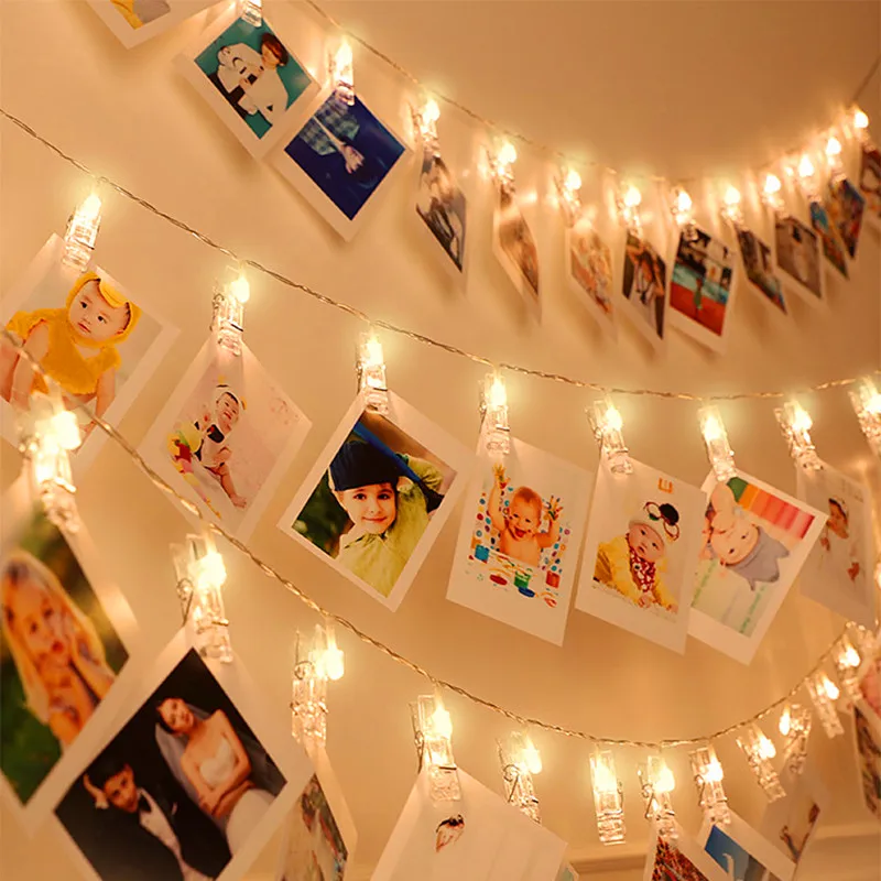 

3 X AA Battery Powered 2M 20Leds Card Photo Clip LED String Lights White / Warm white / RGB LED Fairy Strip Lamp Holiday light