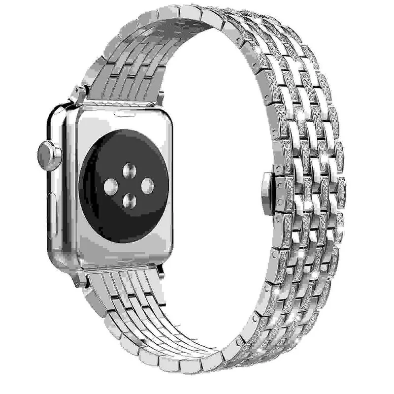 Серии 4/3/2/1 stylus горный хрусталь Diamond часы полосы Нержавеющая сталь браслет ремешок для Apple Watch полосы 38 мм 42 мм 40 мм 44 мм