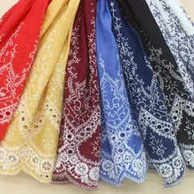 Cotton Cloth Lace Fabric Positioning Bilateral Embroidery 138CM DIY Fabric Baby Clothes Skirt Home Textile Accessories