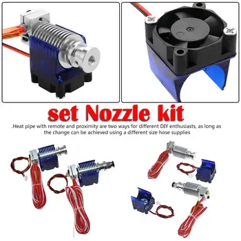 

E3D-V6 version extrusion head Nozzle kit remote 3D print Hotend and cooling fan bracket for E3D Hotend for PT100 printer filamen