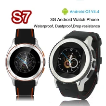 Android 4.4 S7 smartwatch MTK6572 BT 4,0 Smart Uhr GPS Wasserdichte Sportuhren unterstützung musik video player kamera für Android