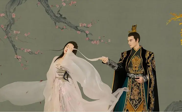 Фильм версия семья Hanfu костюм Once Upon a Time Forever Love длится в десяти милях персиковых кустов