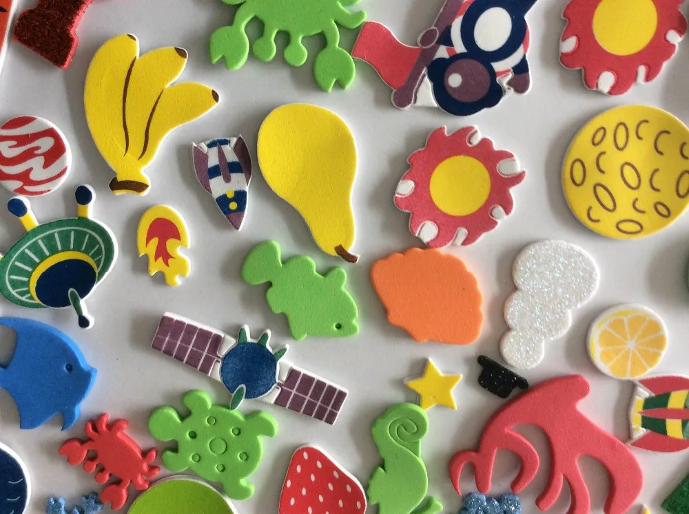 Over 100 PCs children EVA cartoon stickers Kids parent 3D DIY handmade craft scrapbook stickers for