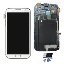 White Grey Lcd Touch Screen For Samsung Galaxy Note 2 N7100 Lcd Screen Display Touch Screen Digitizer Assembly With Frame Tools
