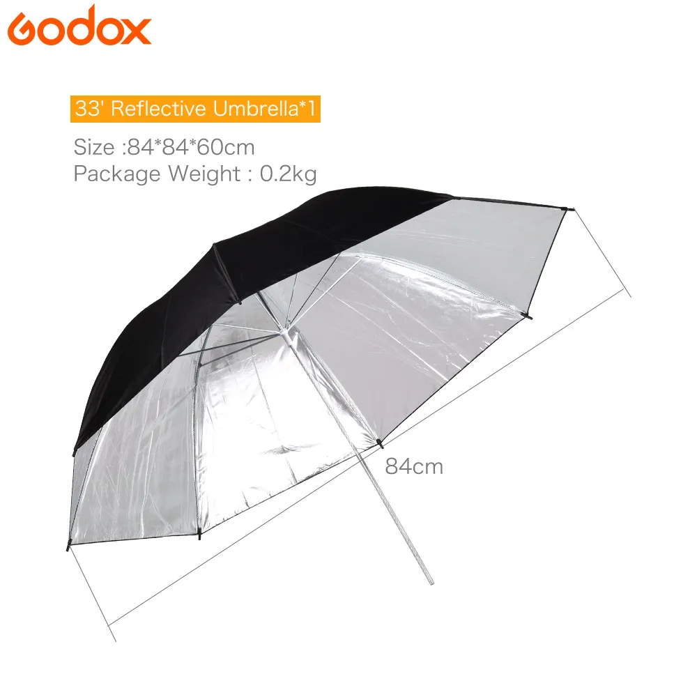 GODOX 84 см 33 &quotпрозрачный черный/серебристый диффузор мягкий зонтик Speedlite софтбокс