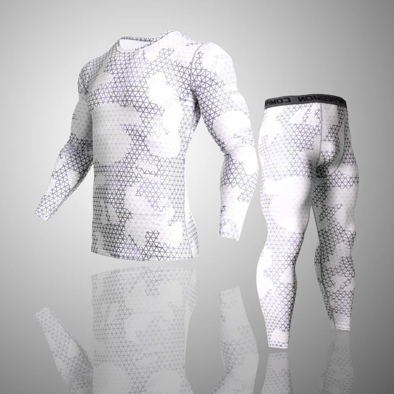 Camouflage Tracksuit Men long sleeve Compression Suit 2 piece Factory direct big discount Brand Fitness Shirt sportwear Men 4XL Camouflage Tracksuit Men long sleeve Compression Suit 2 piece Factory direct big discount Brand Fitness Shirt sportwear Men 4XL