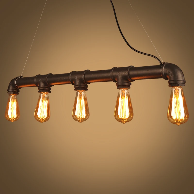 

Water pipes Iron pendant lights clothing store Cafe bar Living room restaurant personality pendant lamp 5 heads ZA SG16