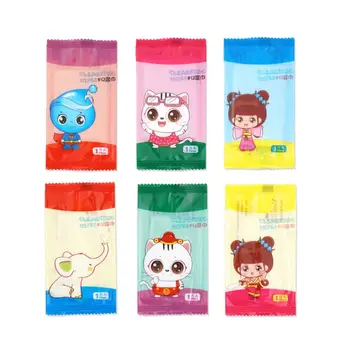 

10Pcs/Set Disposable Restaurant Internet Bar Dining Non-Woven Fabric Wet Wipes Tissue Towel Cute Cartoon Logo Individually Wrapp